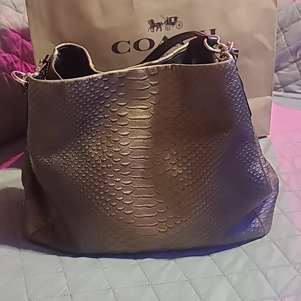 Coach Phoebe Metallic Snakeskin Handbag